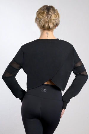 Audrina Cropped Sweater in Raven - Restock Coming Soon