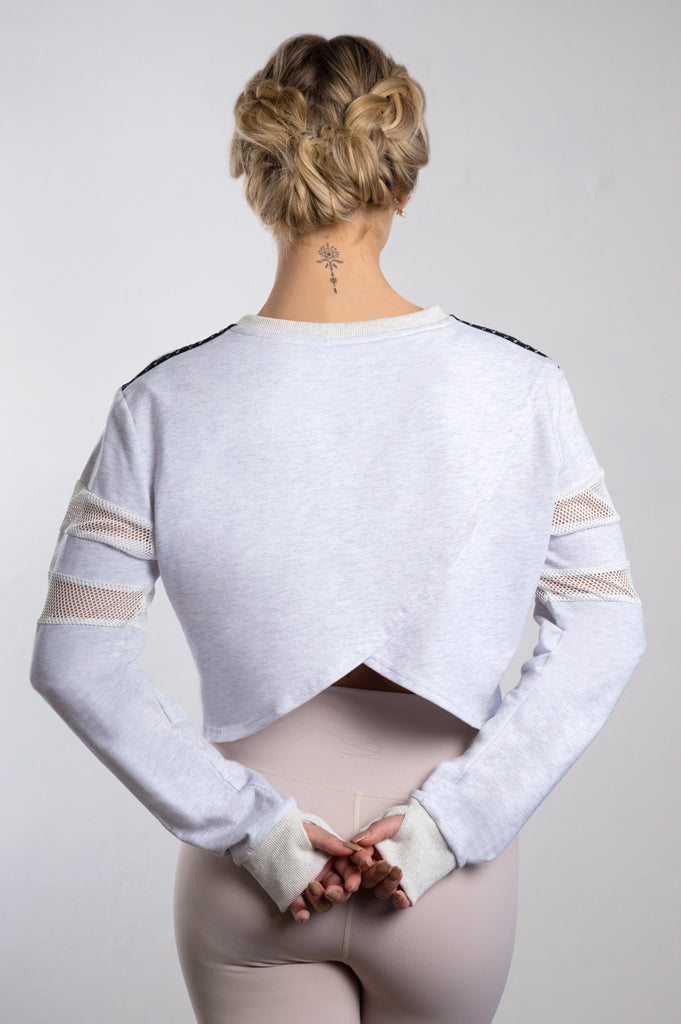 Audrina Cropped Sweater in Snow -  Restock Coming Soon