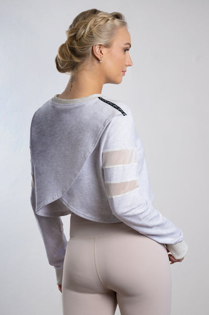 Audrina Cropped Sweater in Snow